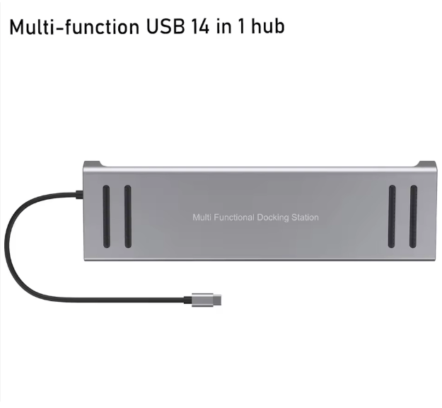 USB-C docking station ports close-up
