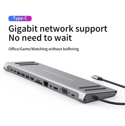 USB-C docking station on desk setup