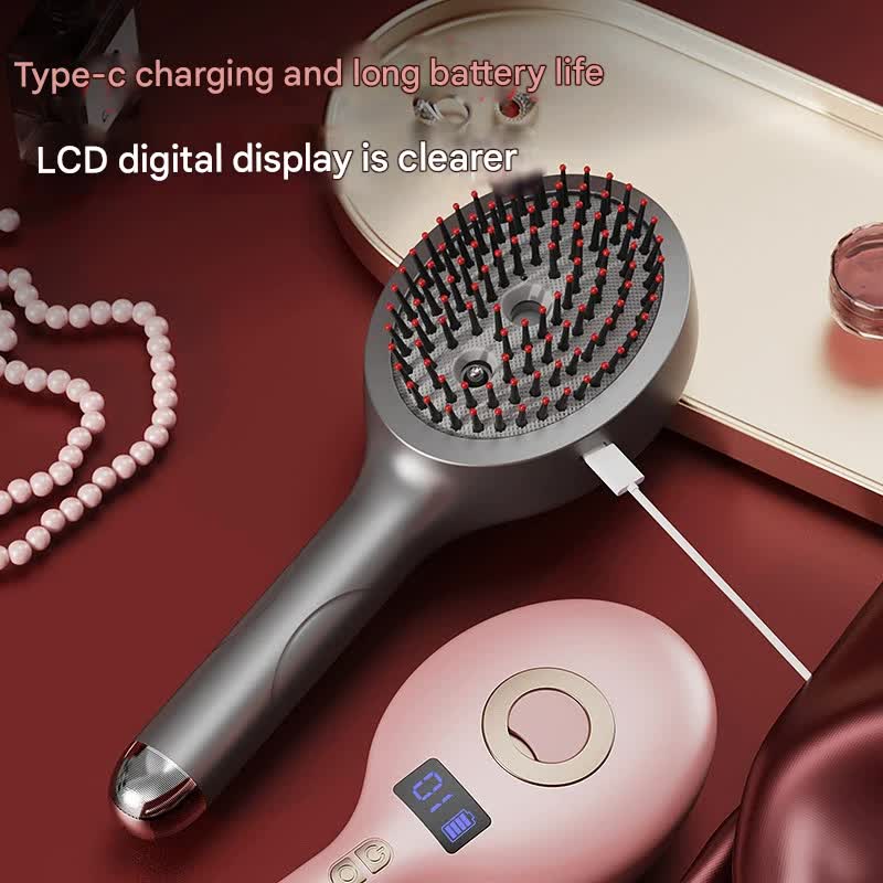 Rechargeable scalp massage comb with digital display