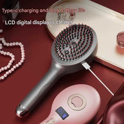 Rechargeable scalp massage comb with digital display