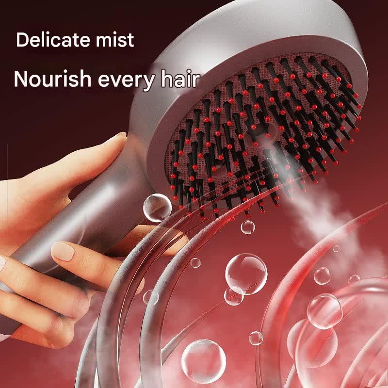 Massage spray comb bristle head close-up