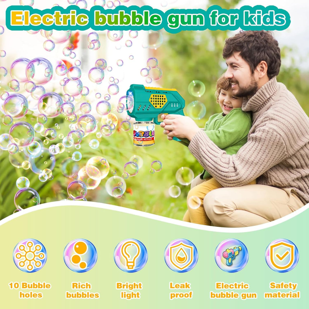 Automatic Bubble Maker Gun outdoor play
