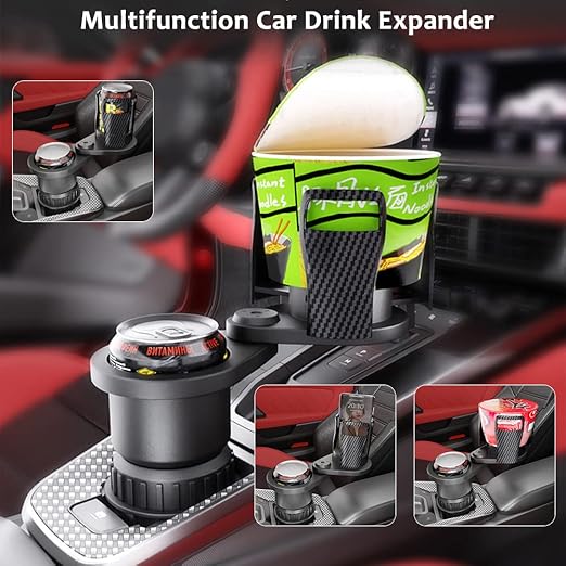 Car cup holder expander installed in vehicle console