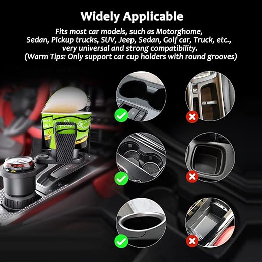 Car cup holder expander with adjustable width