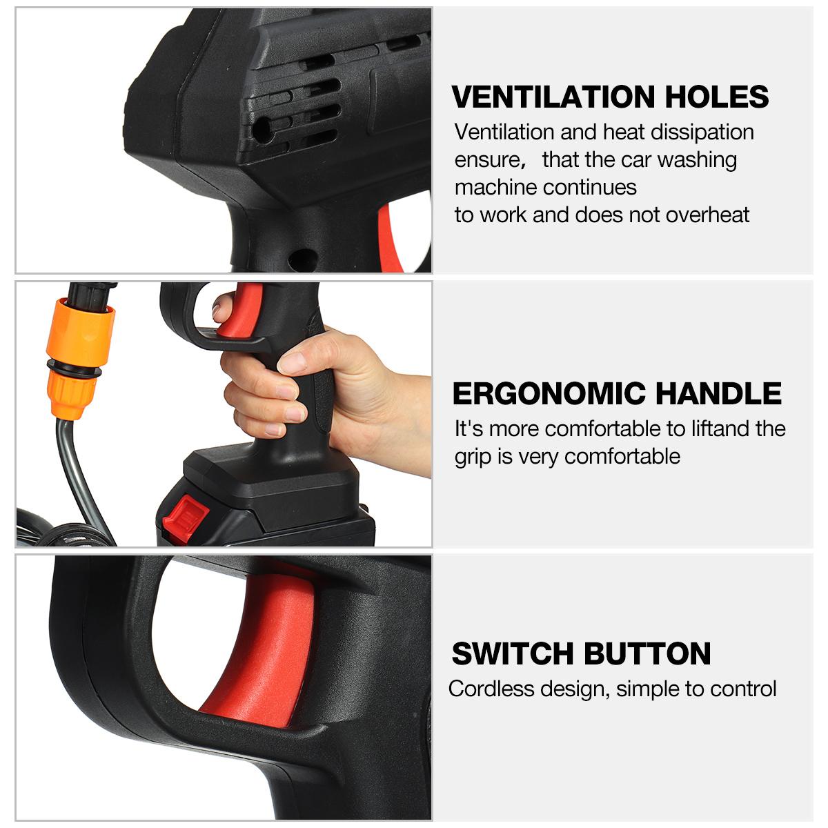 Car pressure washer with charging cable
