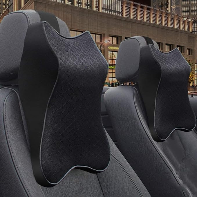 Car seat headrest pillow installed on car seat