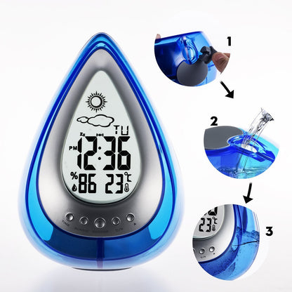 Drop Shaped Digital Alarm Clock on nightstand