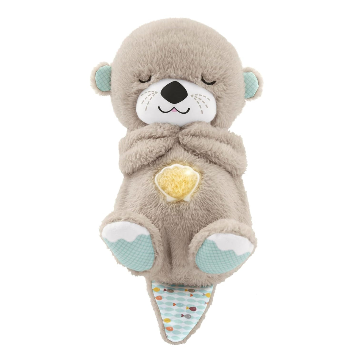 Heartbeat & Light-Up Belly Bear in Gray, Pink and White