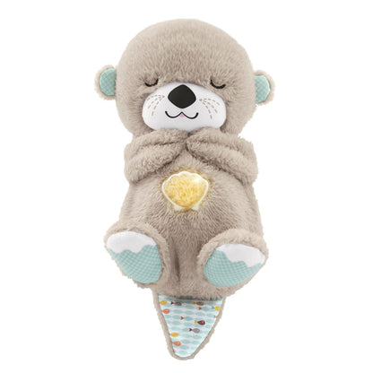 Heartbeat & Light-Up Belly Bear in Gray, Pink and White