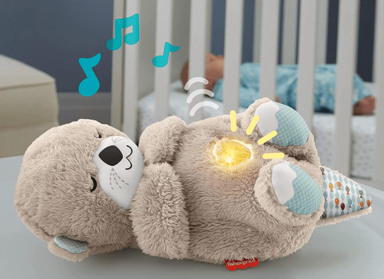 Heartbeat & Light-Up Belly Bear nursery toy