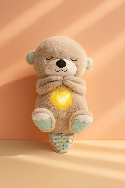 Heartbeat & Light-Up Belly Bear plush baby toy