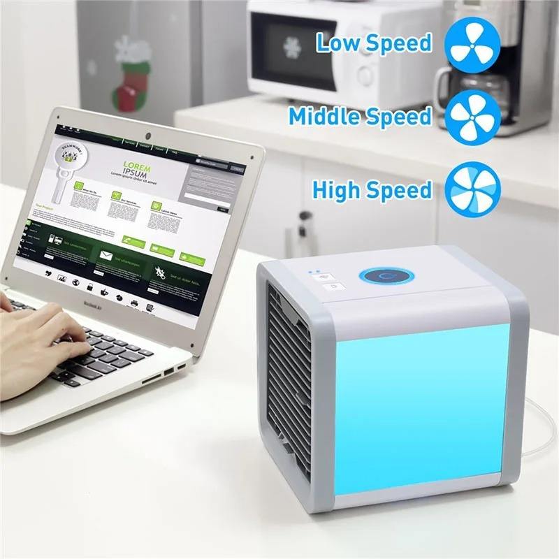 Compact desktop air cooler – front view