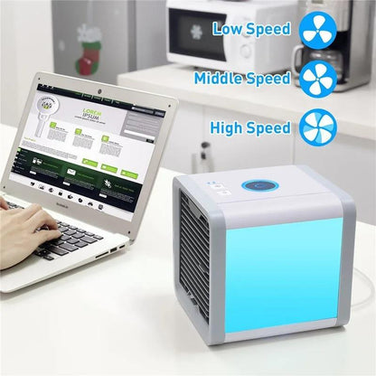 Compact desktop air cooler – front view