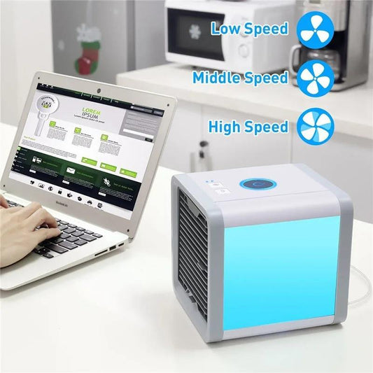 Compact desktop air cooler – front view