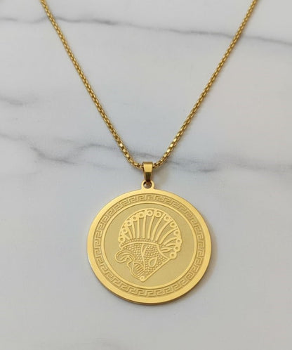 Medallion Pendant Necklace worn
