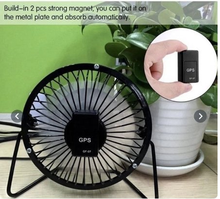 Mini GPS tracker in vehicle