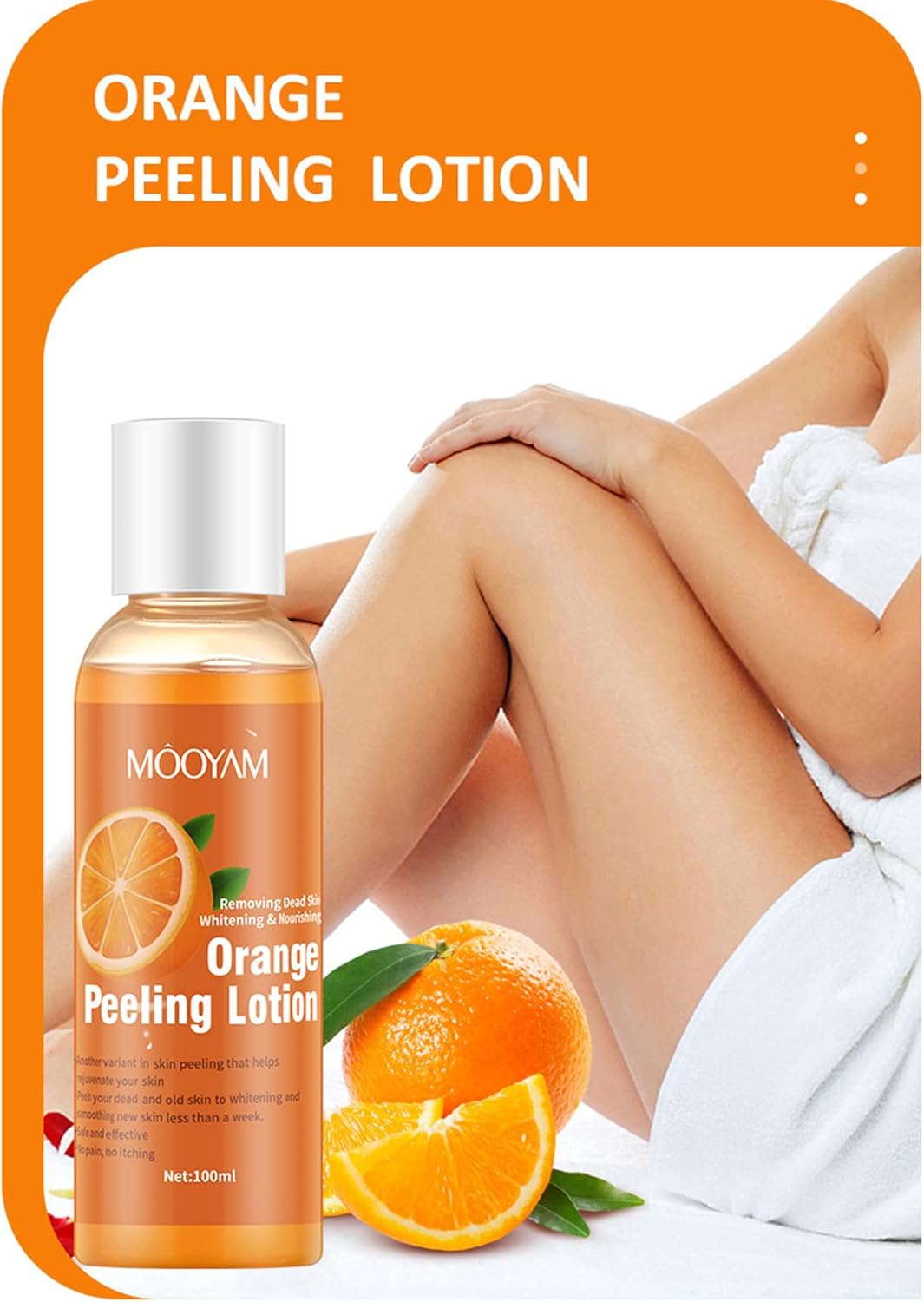 Mooyam Orange Peeling Lotion in use