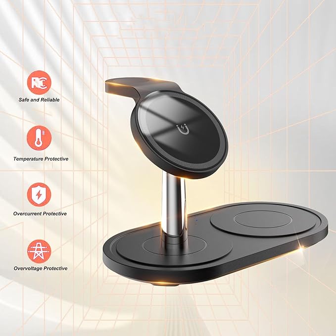Multifunctional wireless charger in black