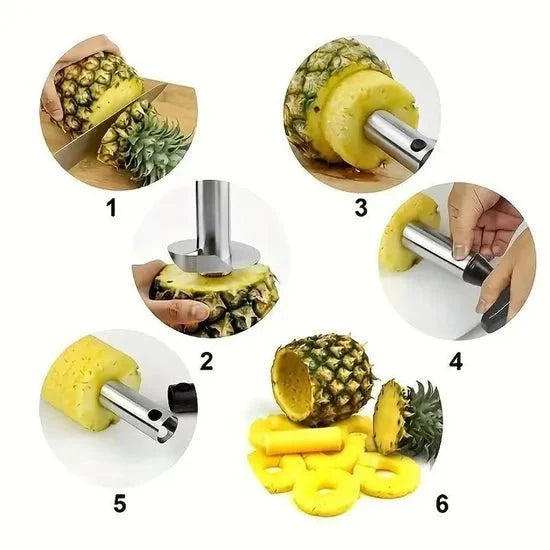 Pineapple Corer and Slicer in use