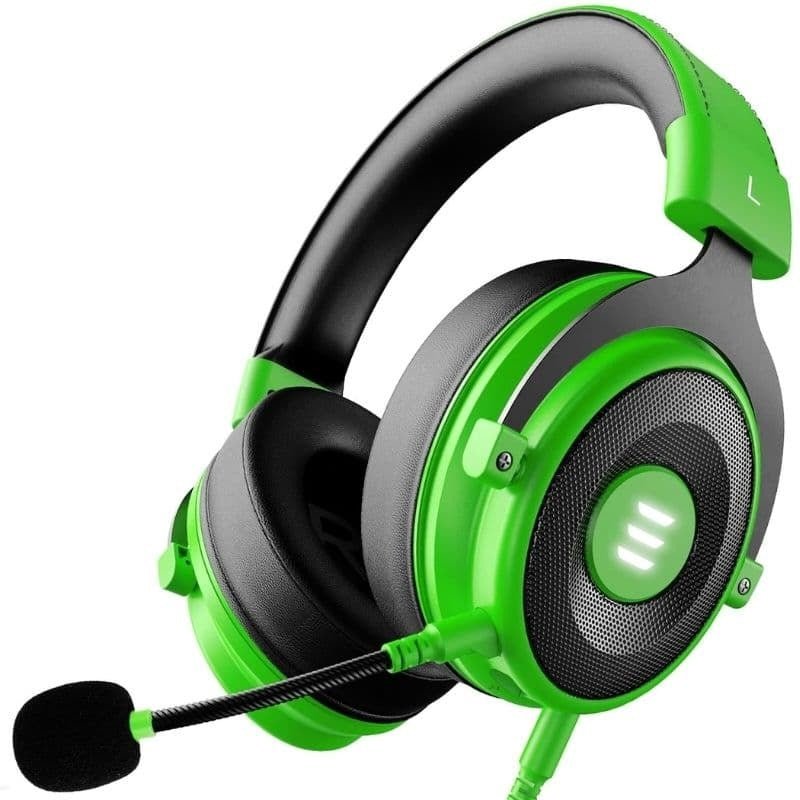Gaming headset worn while gaming
