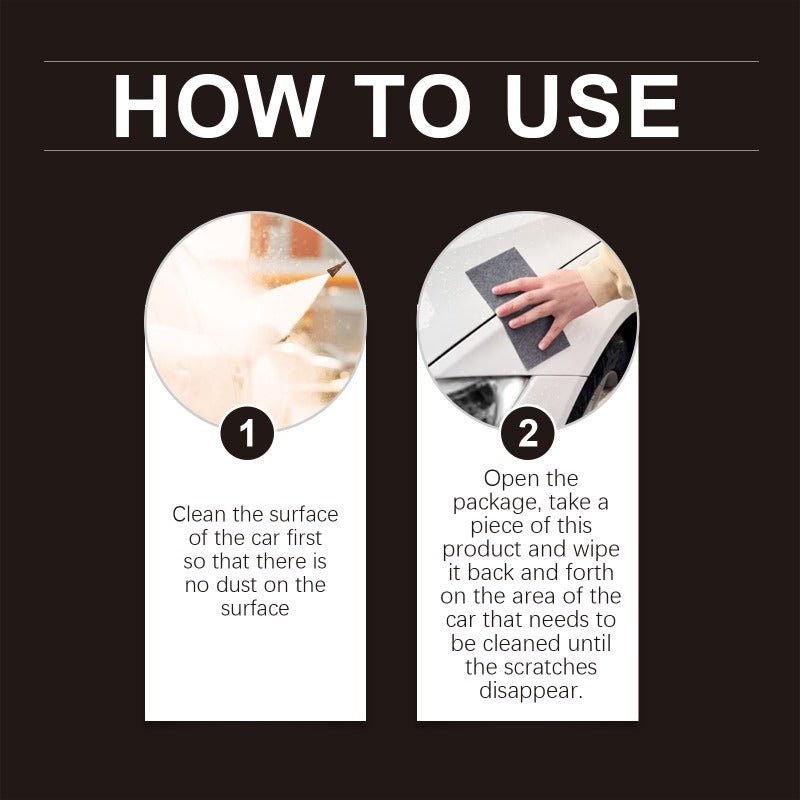 Car scratch remover cloth being used on car paint