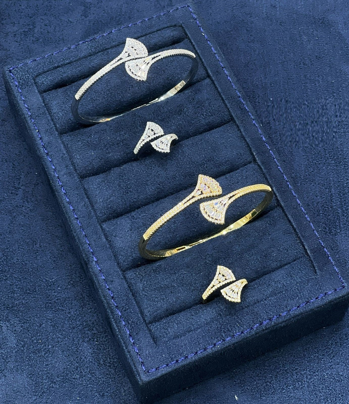 Royal Bar Diamond Kada Set worn on wrist
