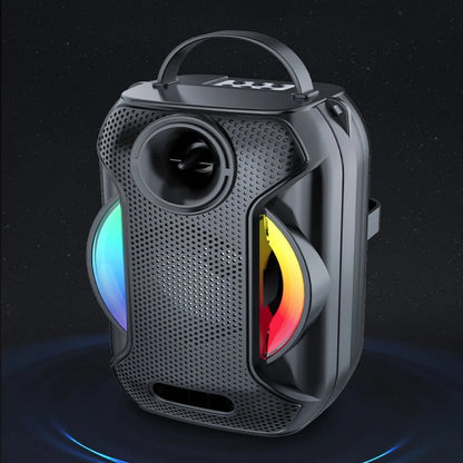 Sing-E portable Bluetooth speaker with RGB lights glowing