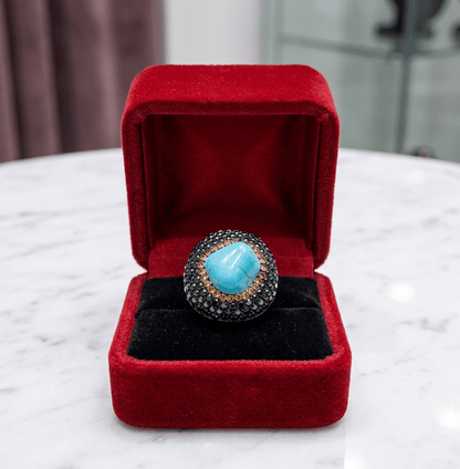 Turquoise Crystal Dome Statement Ring