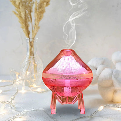 Volcano lamp humidifier compact design