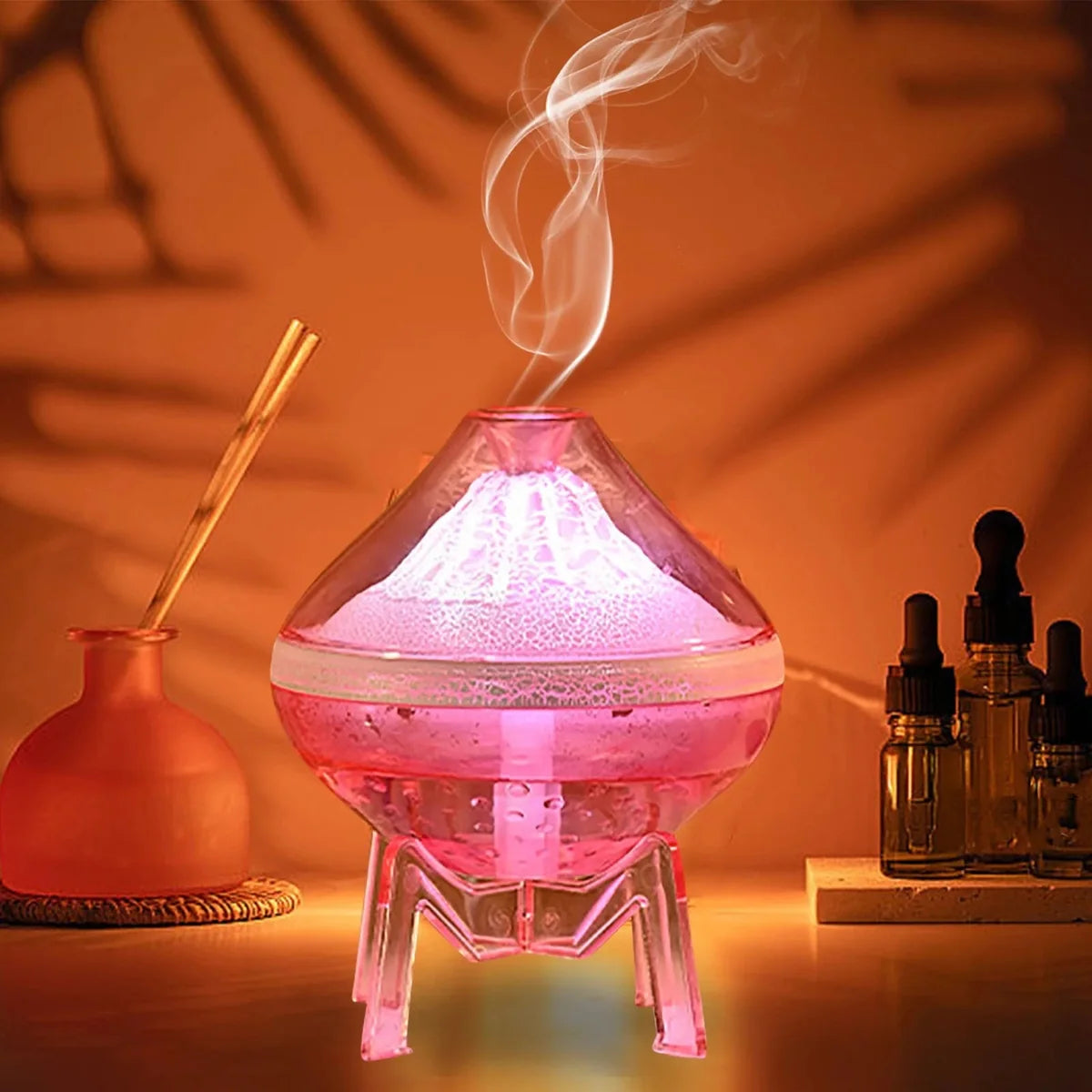 300ml volcano humidifier on nightstand