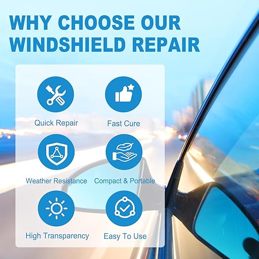 Windshield crack repair kit packaging