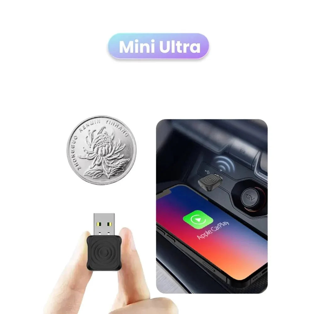 Wireless CarPlay adapter plugged into car
