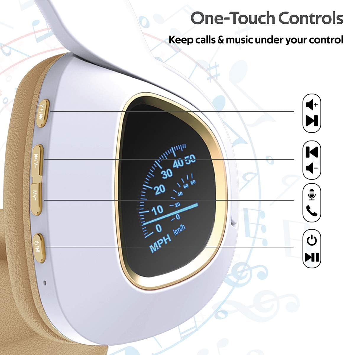 Wireless headphones folded flat for storage