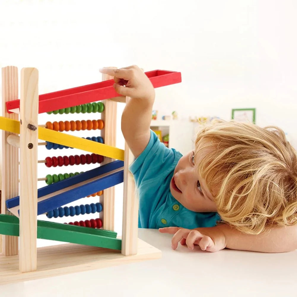 Wooden Abacus & Car Slide Learning Toy for kids